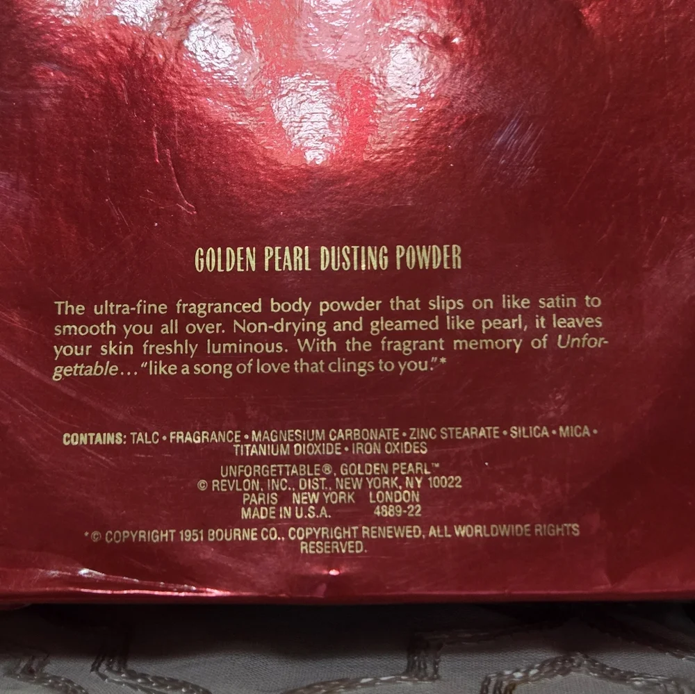 Revlon 'Unforgettable' Golden Pearl‎ Dusting Powder 5 Oz VINTAGE Discontinued